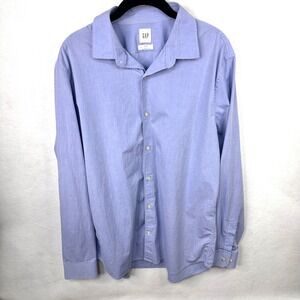 Gap Mens Stretch Cotton Long Sleeve Button Down Shirt Light Blue Size Large
